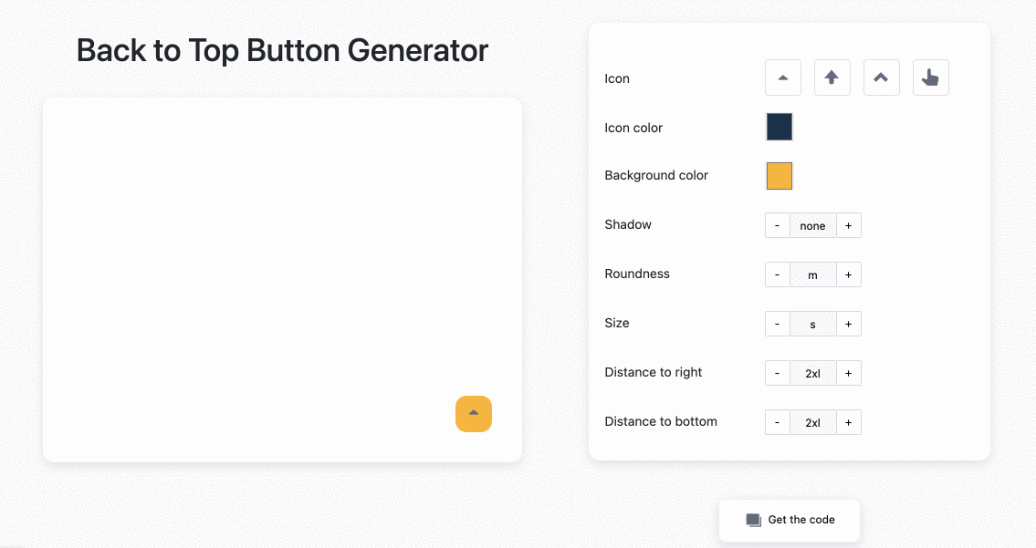 customizing the back to top button