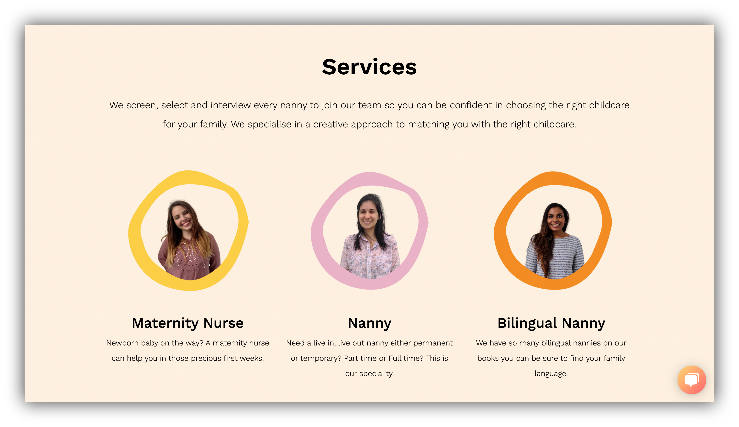 Online marketplace example Nanny network services