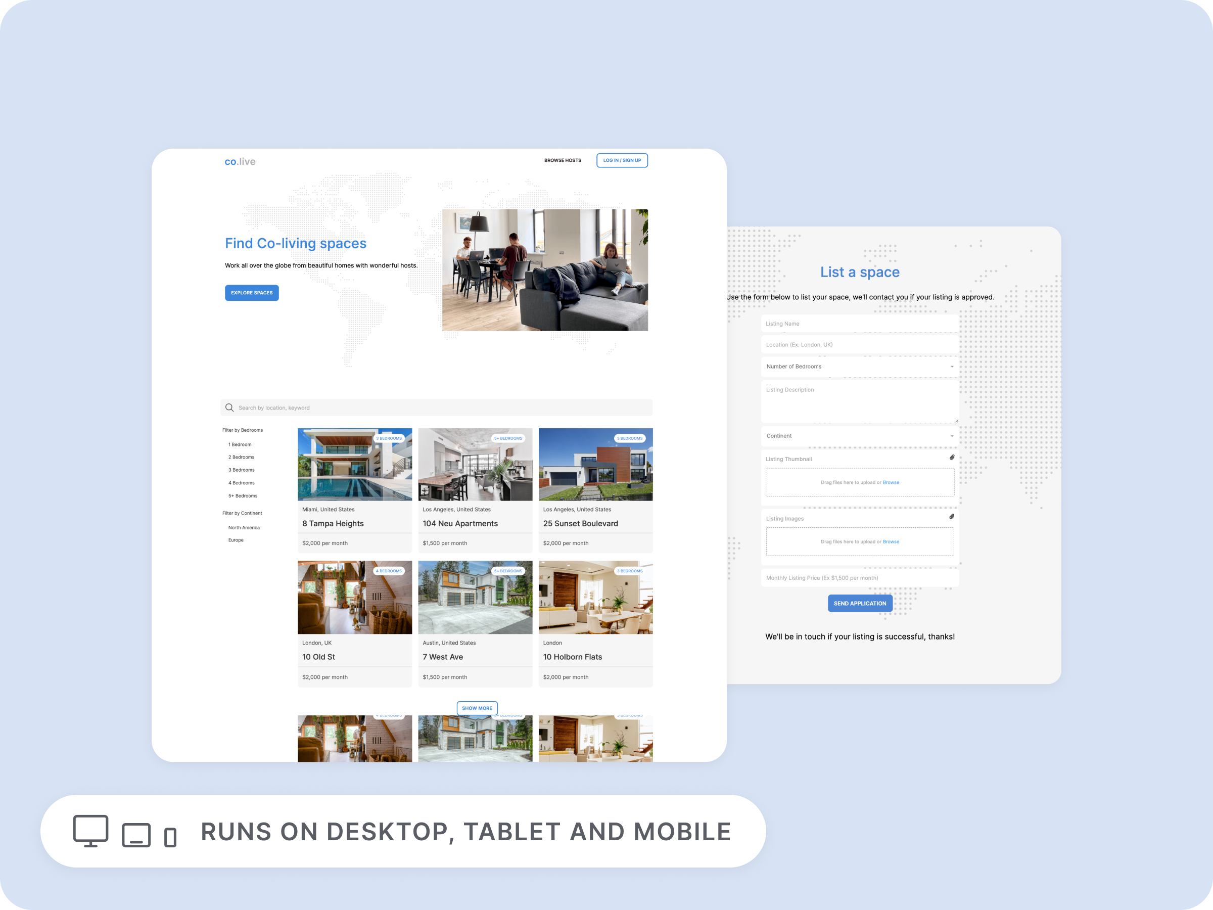 property rental website template snapshot