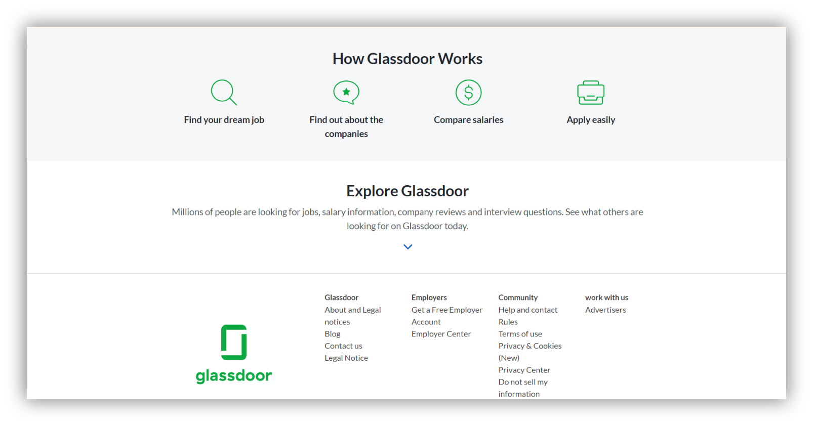 glassdoor homepage