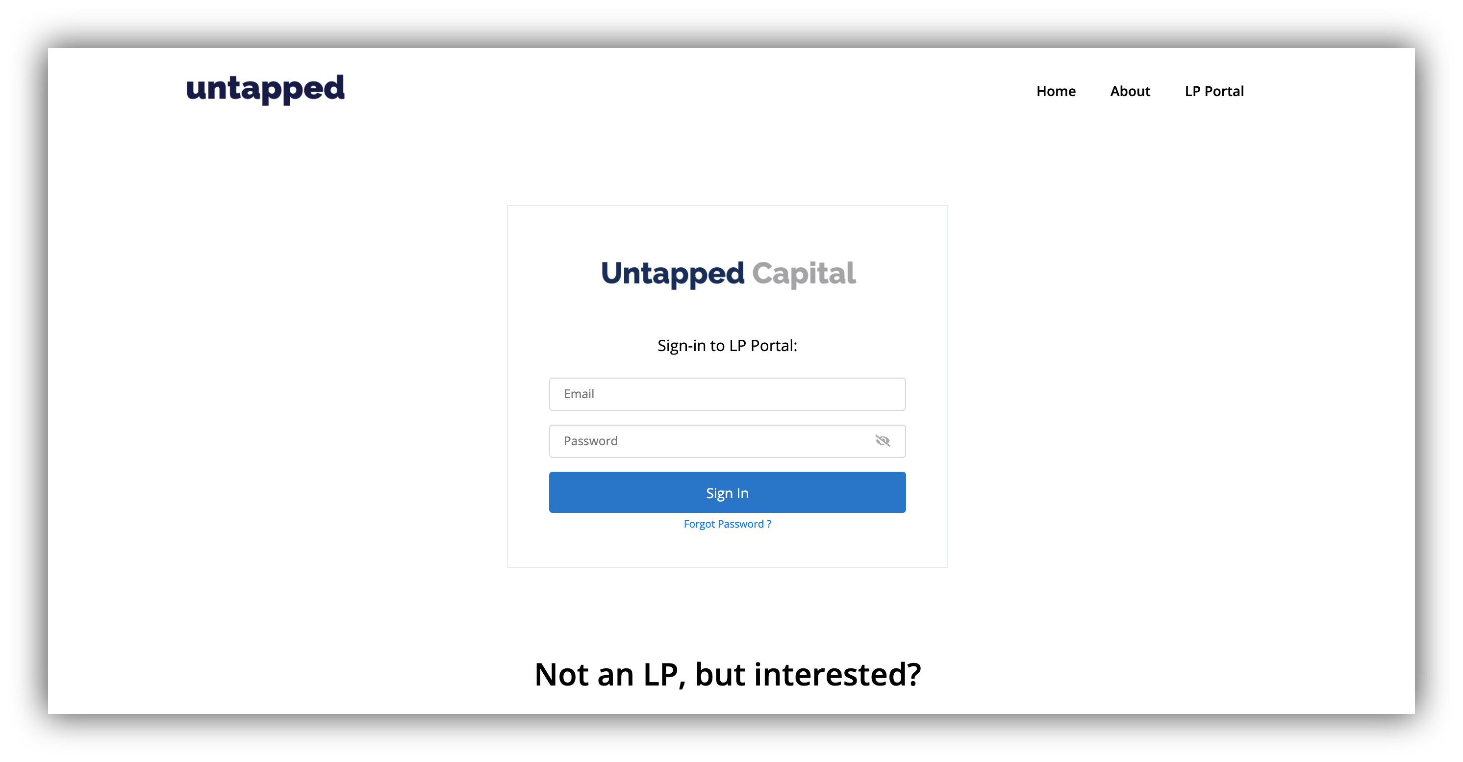 investor portal login page