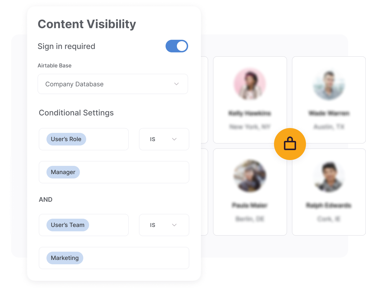 gated content and user permissions with Softr