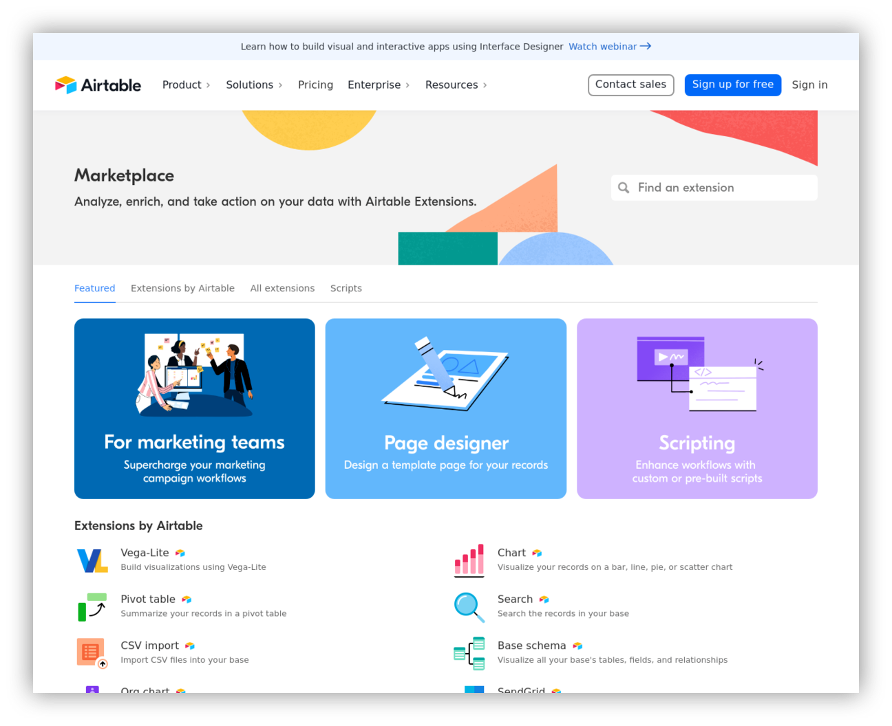 Airtable Extensions from the Airtable Marketplace