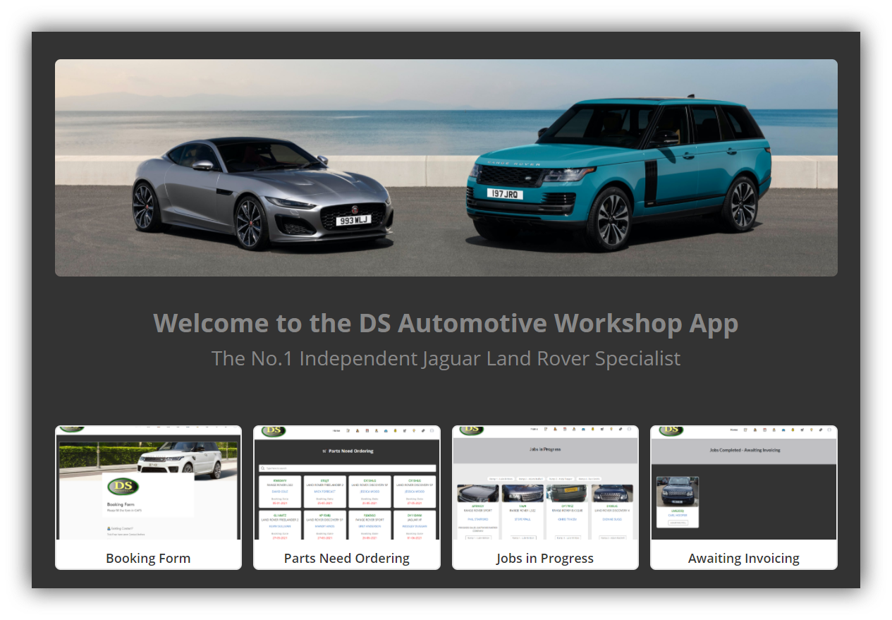 DS Automotive employee portal front page