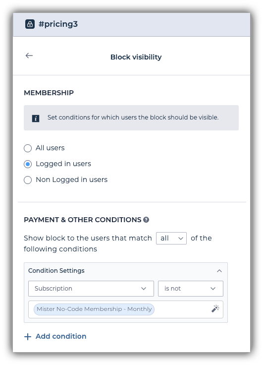 block visibility